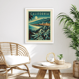 California Vintage Style Art Print