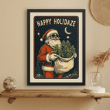 Happy Holidaze Vintage Style Art Print