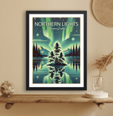 Northern Lights Vintage Style Art Print