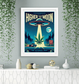 Higher Than the Moon Retro Art Print