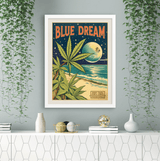 Blue Dream Vintage Style Art Print