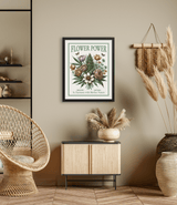 Botanical Flower Power Vintage Style Art Print