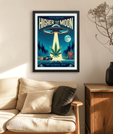 Higher Than the Moon Retro Art Print