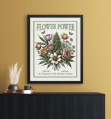 Botanical Flower Power Vintage Style Art Print