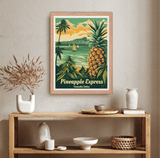 Pineapple Express Beach Retro Art Print