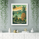 Pineapple Express Beach Retro Art Print