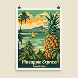 Pineapple Express Beach Retro Art Print