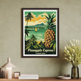 Pineapple Express Beach Retro Art Print