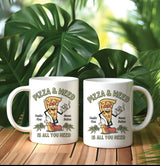 Pizza and Weed Retro Cannabis Coffee Mug